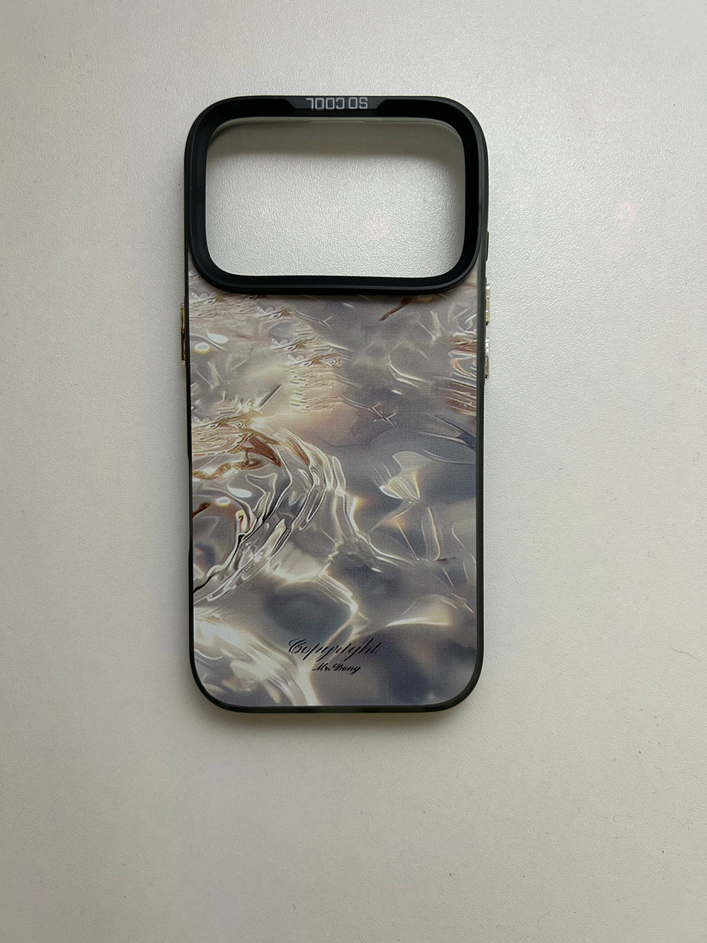 Coque thème mirage bleu et or
