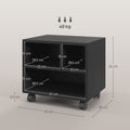 Support d'imprimante meuble de rangement bureau caisson 3 compartiments ouverts 40 x 30 x 36 cm noir