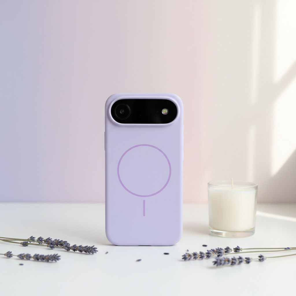Coque MagSafe lilas - lifestyle