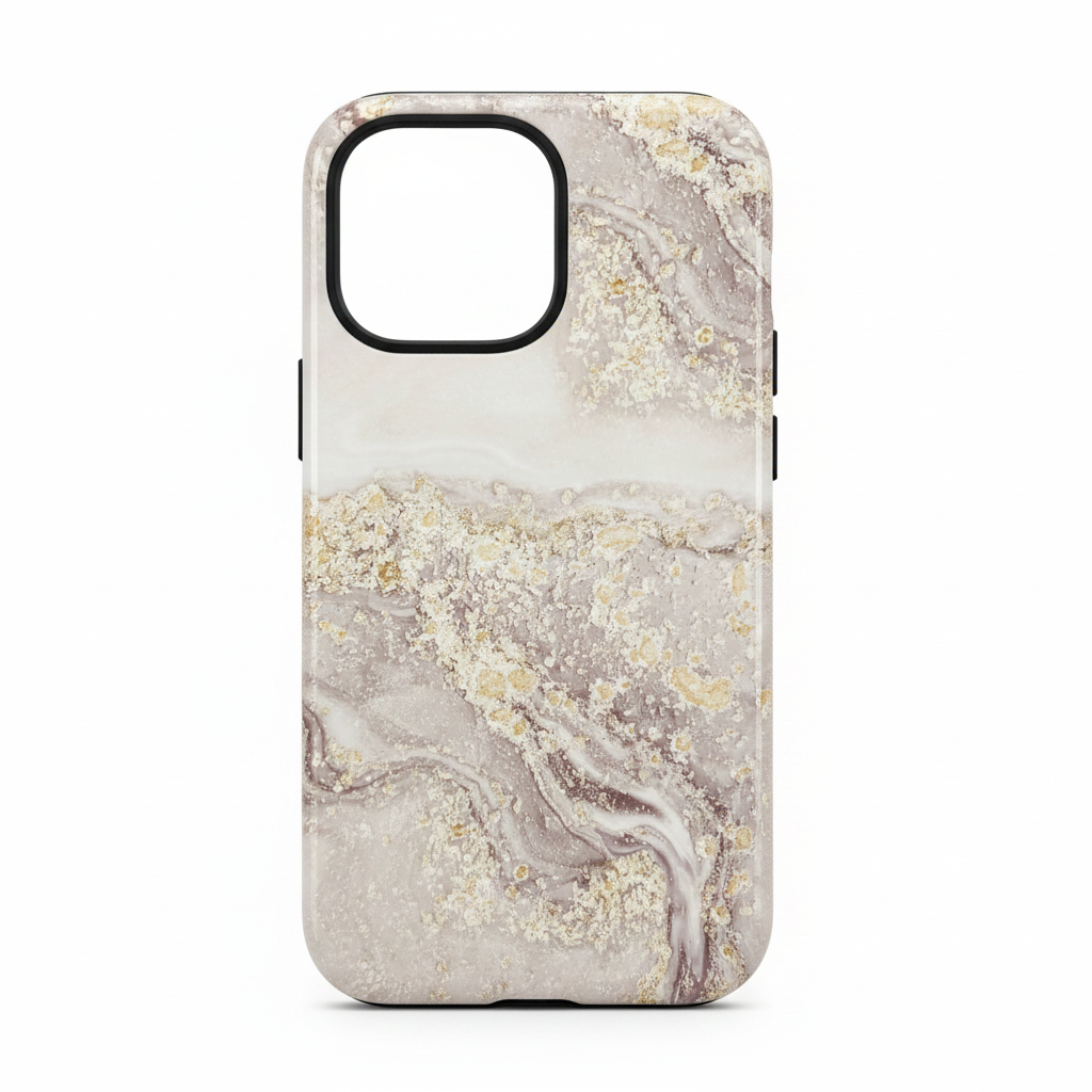 Coque marbre rose or - fond blanc